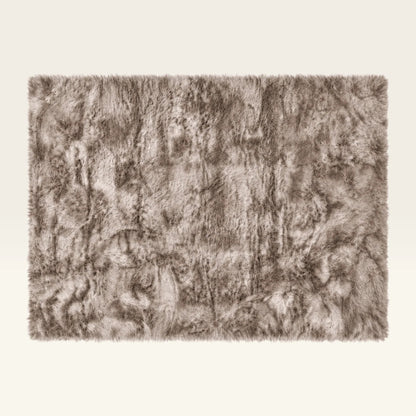 Taupe Sheepskin Rug 18 × 14 ft
