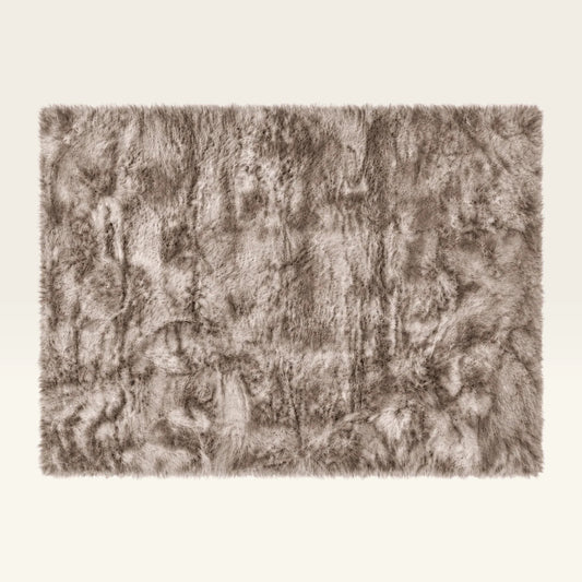 Taupe Sheepskin Rug 18 × 14 ft