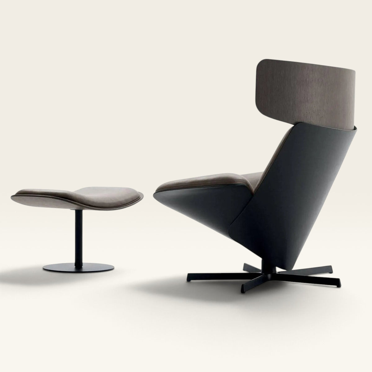 Ferraro Contour Swivel Lounge Chair & Ottoman