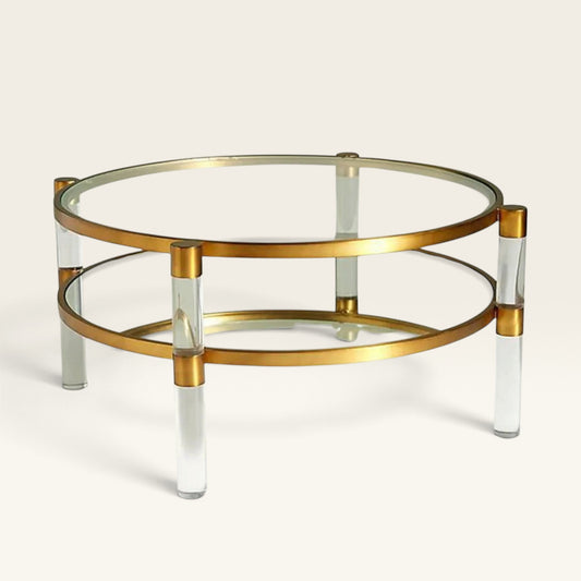 Aurielle Gold & Crystal Acrylic Coffee Table