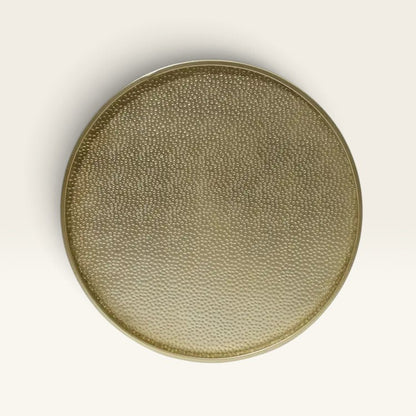 Round Gold Hammered Iron Coffee Table