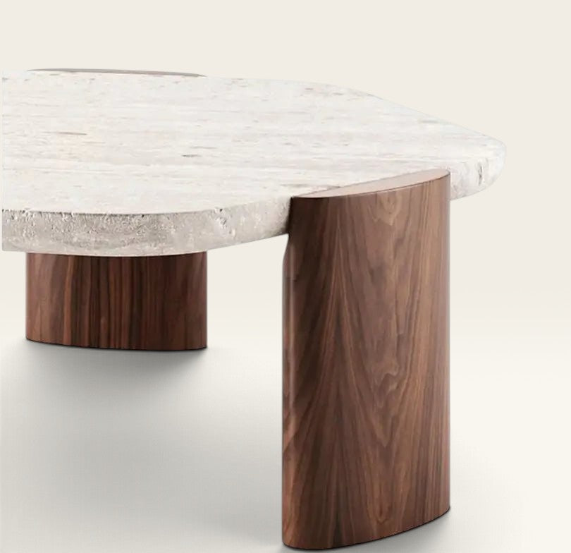 Delphi Travertine Low Nordic Coffee Table