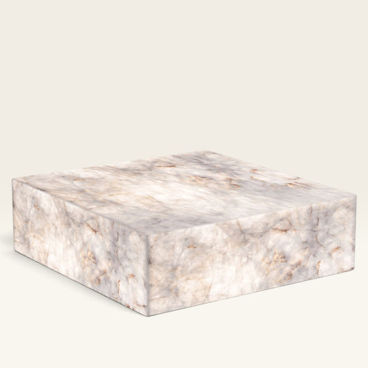 Backlit White Onyx Marble Coffee Table