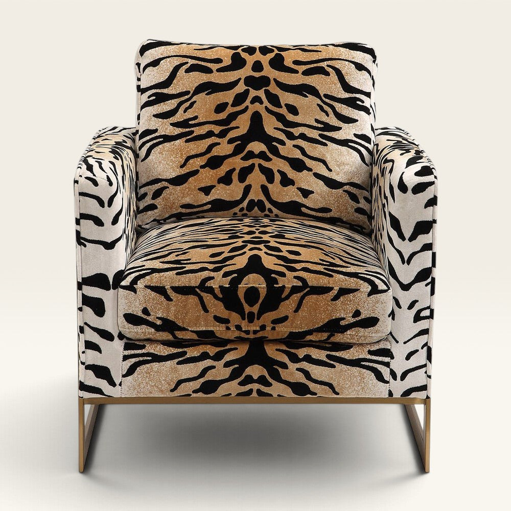 Tiger Velvet Luxury Lounge Chair