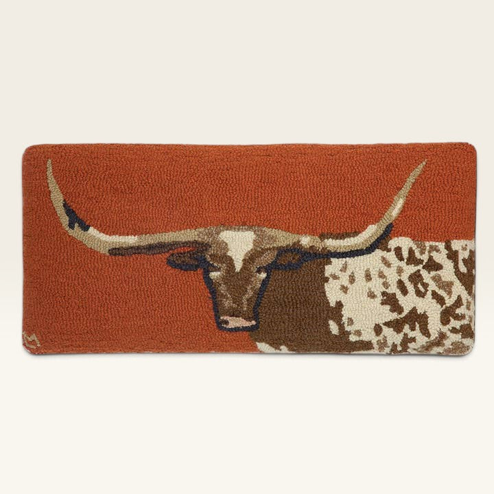 Longhorn Hooked Wool Top Hickory Bench