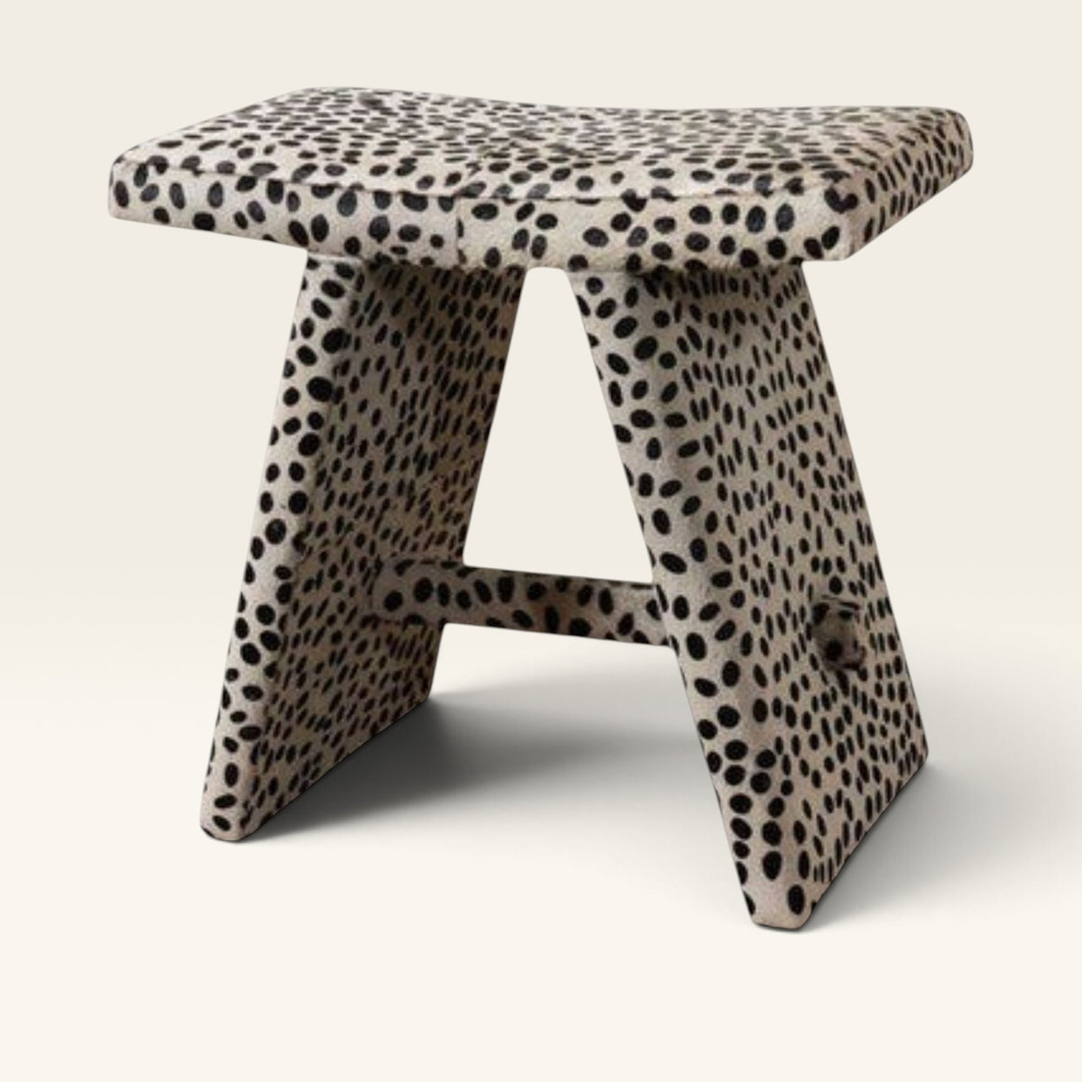Ansel Spotted Hair-on-Hide Saddle Stool
