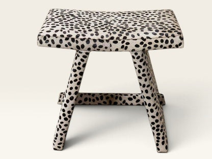 Ansel Spotted Hair-on-Hide Saddle Stool
