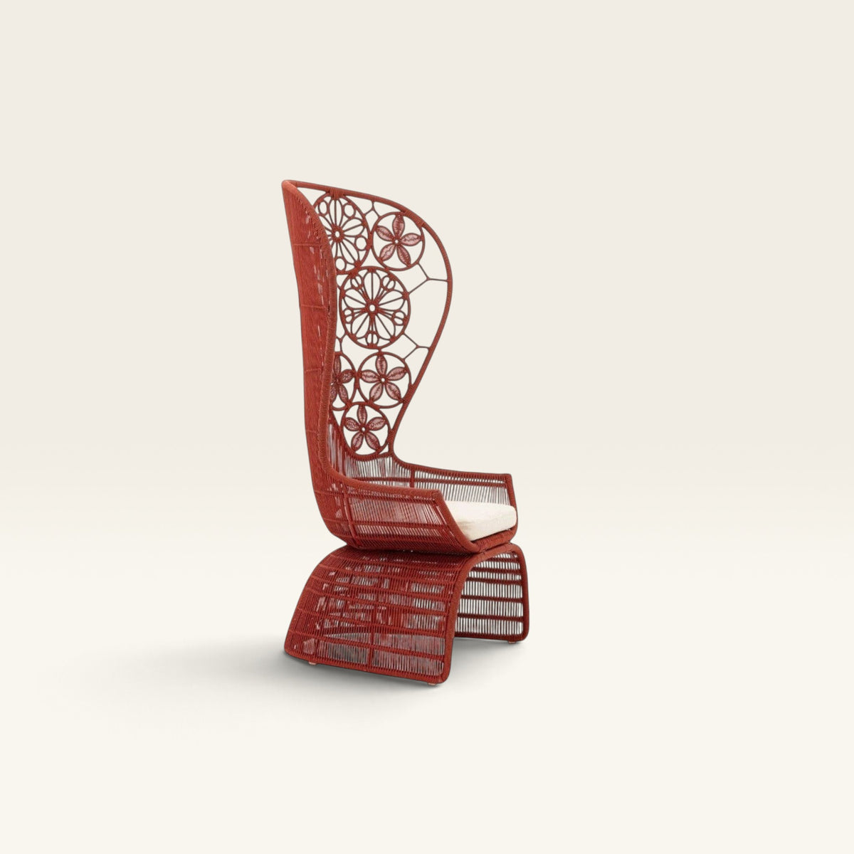 Genevieve Floral Woven High-Back Chair