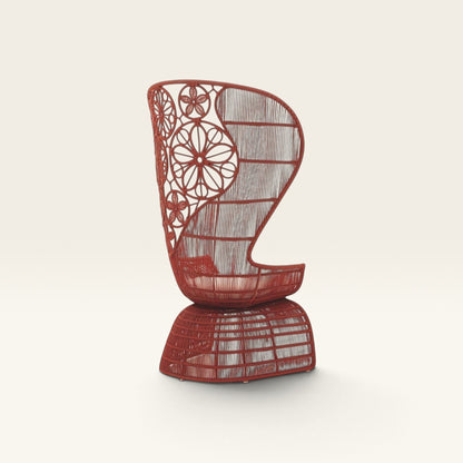 Genevieve Floral Woven High-Back Chair