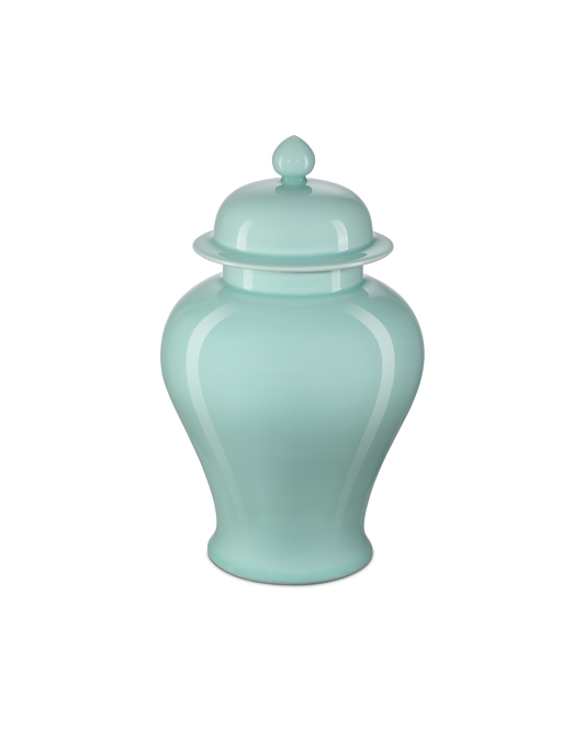 Celadon Temple Jar - Urban Ashram